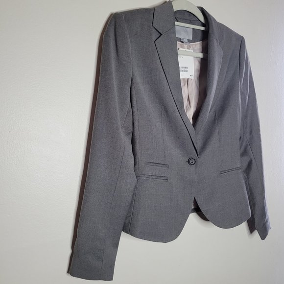 H&M Blazer Gray Size 6 Career Jacket Work - Picture 3 of 13